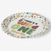 Ze wilde een Safari Zoo Animal verjaardagsfeestje Papieren Bordje (Gekanteld)