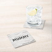 Ze wordt een mummie Halloween Baby shower Kartonnen Onderzetters (Insitu)