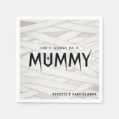 Ze wordt een mummie Halloween Baby shower Servet (Voorkant)