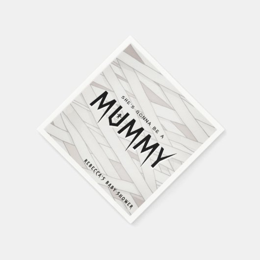 Ze wordt een mummie Halloween Baby shower Servet (Hoek)