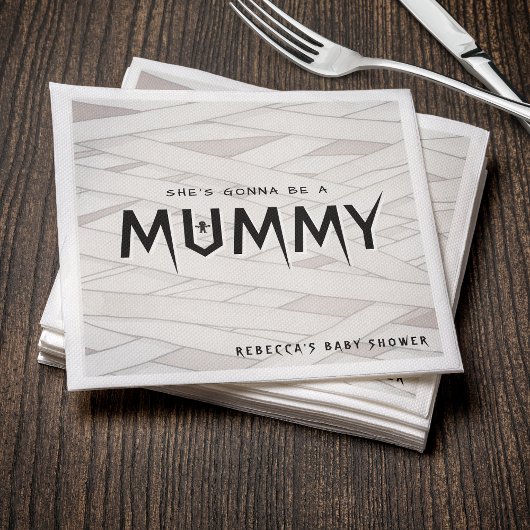 Ze wordt een mummie Halloween Baby shower Servet