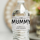 Ze wordt een mummie Halloween Baby shower Waterfles Etiket