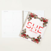 Ze wordt wakker, bidt, doodt rode rozen planner (Display)