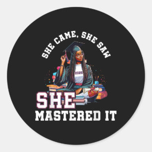 Ze zag dat ze het Black Girl Gradua beheerste Ronde Sticker