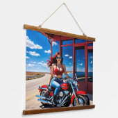 Ze zag eruit als een echte rebel hangend wandkleed (Gebogen)