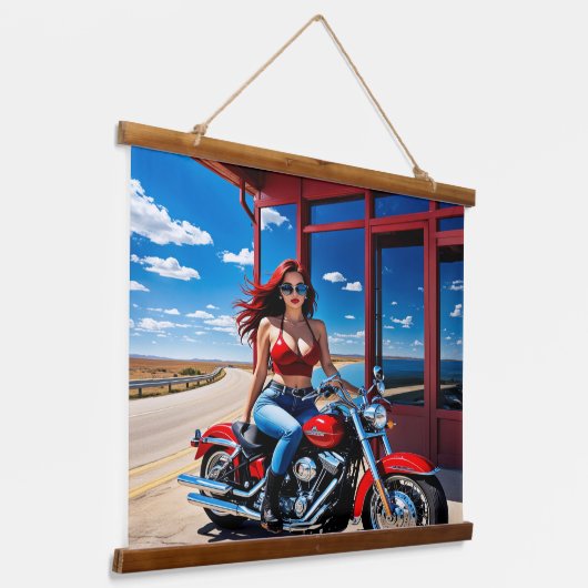 Ze zag eruit als een echte rebel hangend wandkleed (Gebogen)