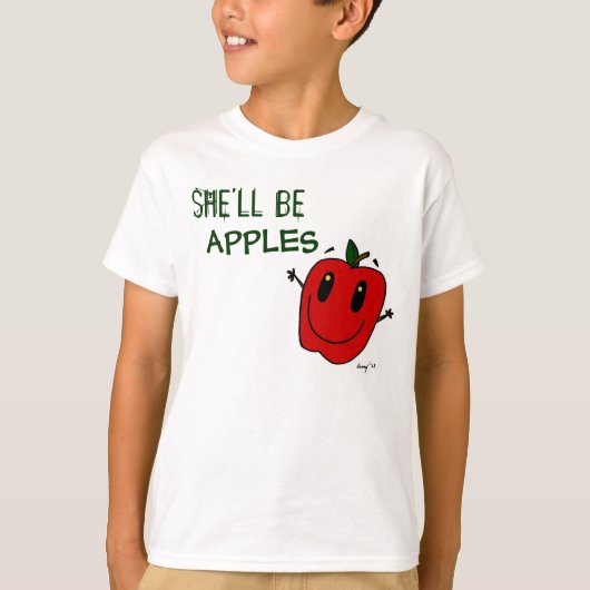 ZE ZAL APPLES Kinder Basic T-Shirt ZIJN (Voorkant)