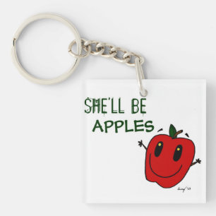 ZE ZAL APPLES ZIJN Acrylische Sleutelhangers