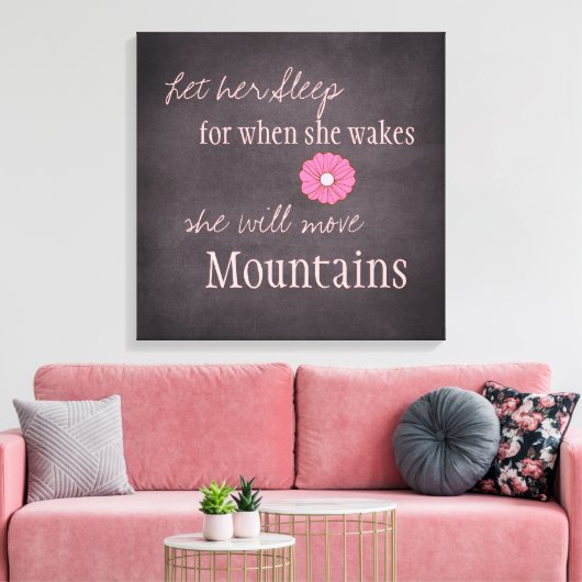 Ze zal bergen canvas afdrukken verplaatsen (Insitu (Woonkamer))