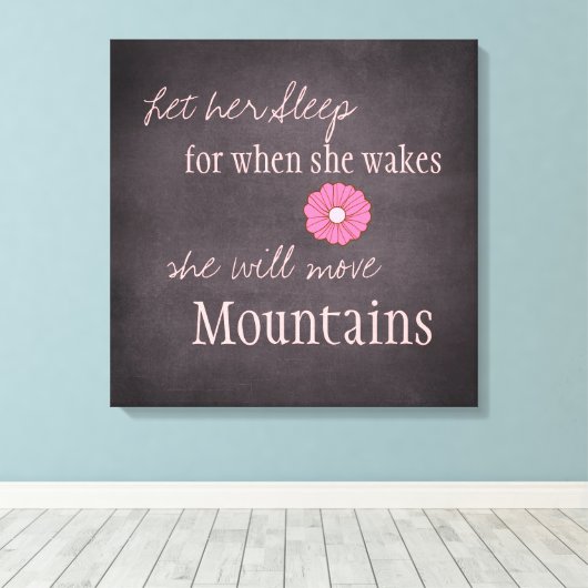 Ze zal bergen canvas afdrukken verplaatsen (Insitu (Houten vloer))