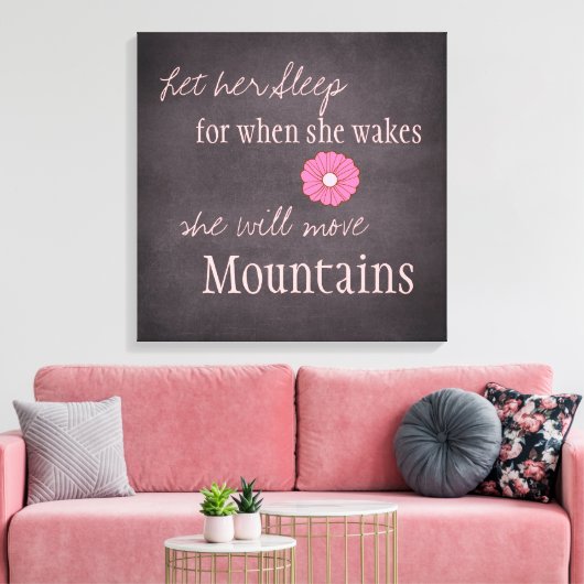 Ze zal bergen canvas afdrukken verplaatsen (Insitu (Woonkamer))