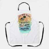 Ze zal de Bergen Word Art verhuizen Schort (Voorkant)