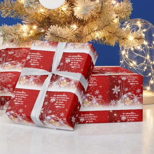 Ze zal een zoon Beren, Jezus Holiday Wrapping Pape Cadeaupapier (Feestdagen)