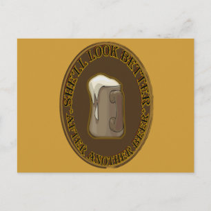 ZE ZAL ER NA NOG EEN BIERTJE BETTER UITZIEN BRIEFKAART