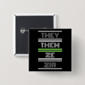 Ze/Ze Agender Pronoun Pin Vierkante Button 5,1 Cm (Voorkant /achterkant)