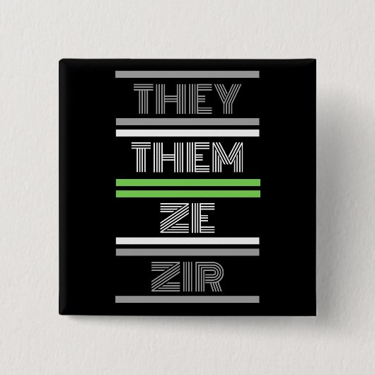 Ze/Ze Agender Pronoun Pin Vierkante Button 5,1 Cm (Voorkant)
