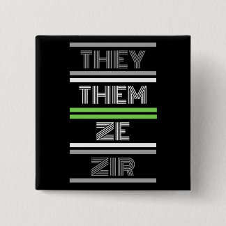 Ze/Ze Agender Pronoun Pin Vierkante Button 5,1 Cm