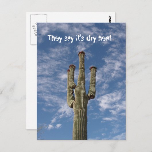 Ze zeggen dat het droge warmte is... briefkaart (Voorkant / Achterkant)