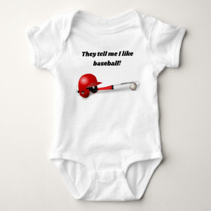 Ze zeggen dat ik van baseball Baby Bodysuit hou