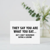 Ze zeggen dat je bent wat je eet... briefkaart (Staand voorkant)