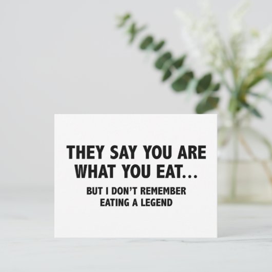Ze zeggen dat je bent wat je eet... briefkaart (Staand voorkant)