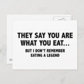 Ze zeggen dat je bent wat je eet... briefkaart (Voorkant / Achterkant)
