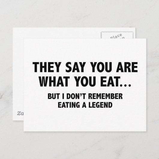 Ze zeggen dat je bent wat je eet... briefkaart (Voorkant / Achterkant)