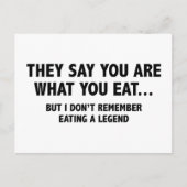 Ze zeggen dat je bent wat je eet... briefkaart (Voorkant)
