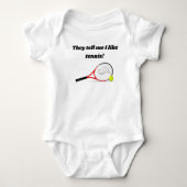Ze zeggen me dat ik van tennis Baby bodysuit hou (Voorkant)