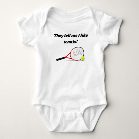 Ze zeggen me dat ik van tennis Baby bodysuit hou (Voorkant)