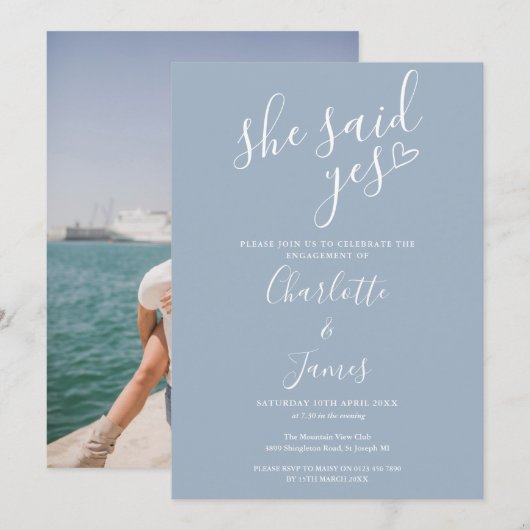 Ze zei dat de foto van Dusta Blue was gemaakt door Kaart (Voorkant / Achterkant)