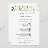 Ze zei dat games Baby shower grijs/geel Kaart (Voorkant / Achterkant)