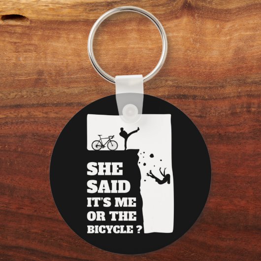 Ze zei dat het mij of de Fiets Fun Cycling was Sleutelhanger (Achterkant)
