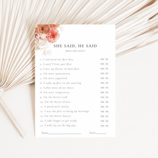 Ze zei dat hij Herfst Bloemen Vrijgezellenfeest sp Kaart