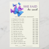 Ze zei dat hij Vrijgezellenfeest Game Butterfly ze Flyer (Voorkant)