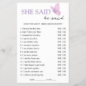 Ze zei dat hij Vrijgezellenfeest Game Butterfly ze Flyer (Voorkant)