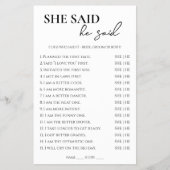 Ze zei dat hij Vrijgezellenfeest Game zei Flyer (Voorkant)