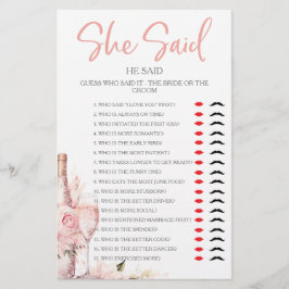 Ze zei dat hij Vrijgezellenfeest Party Game zei