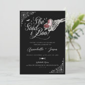 Ze zei dat ik boo skelet hand ring doos Verloving Aankondiging (Staand voorkant)