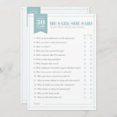 Ze zei dat partijspel (volledig aanpasbaar) kaart (Voorkant / Achterkant)