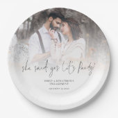 Ze zei dat ze het Verloving van de partijfoto's zo Papieren Bordje (Voorkant)