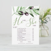 Ze zei dat ze Vrijgezellenfeest van de Olijfbijkan Kaart (Staand voorkant)