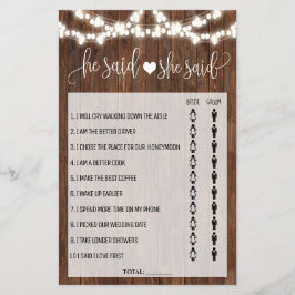 Ze zei dat ze Western Vrijgezellenfeest spelkaart Flyer