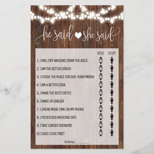 Ze zei dat ze Western Vrijgezellenfeest spelkaart  Flyer (Voorkant)