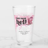 Ze zei de hel ja roze Western Booth Pet bruiloft Glas (Achterkant)