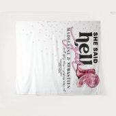 Ze zei hel ja Westerne Booth bruiloft achtergrond Wandkleed (Voorkant (horizontaal))