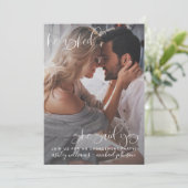 Ze zei ja 2 foto QR Code Script Verloving Kaart (Staand voorkant)