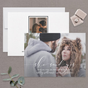 ZE ZEI JA 2 Fotokalligrafie Engagement Party Kaart