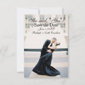 Ze zei: "Ja" - 3x5 Bewaar de datum-aankondiging Kaart (Voorkant)