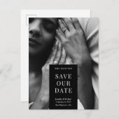 Ze zei ja Aangepaste foto onze datum opslaan Aankondigingskaart (Voorkant / Achterkant)